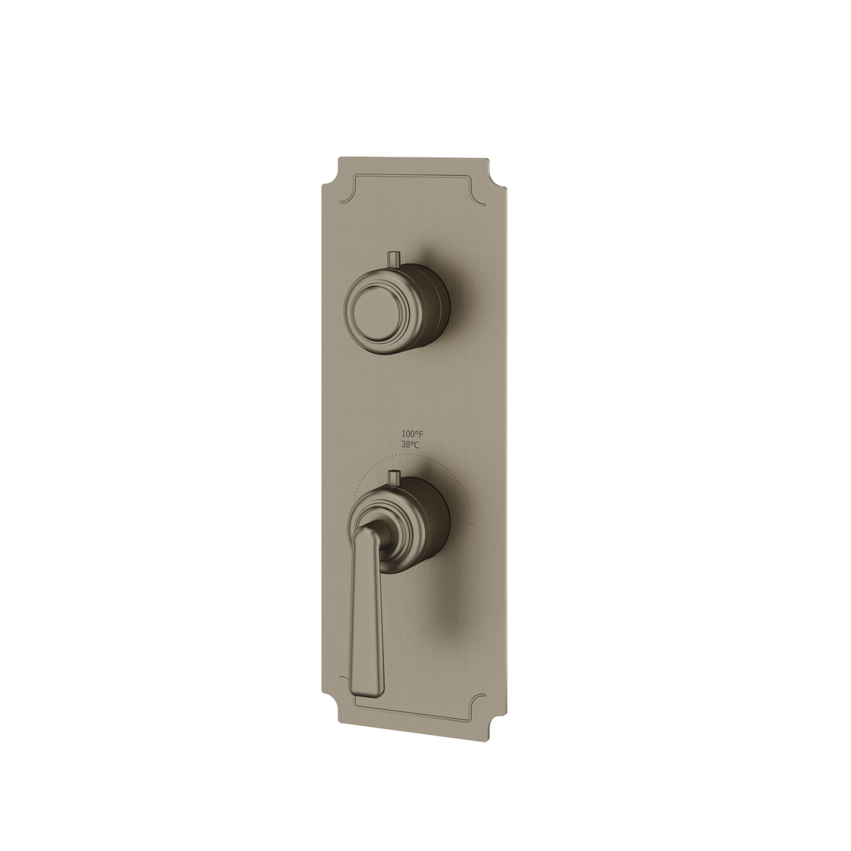 Aquabrass Forum Round Trim Set with Diverter for Thermostatic Valve 2-Way Non-shared C9242 in brushed black chrome