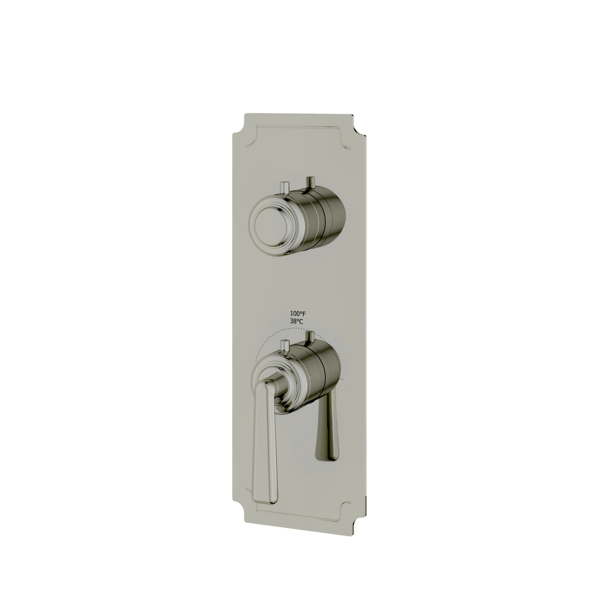 Aquabrass Forum Round Trim Set with Diverter for Thermostatic Valve 2-Way Non-shared C9242 in polished nickel