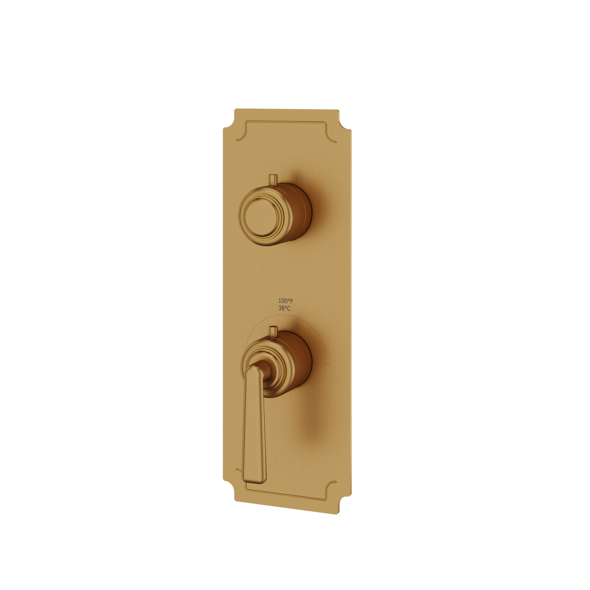 Aquabrass Forum Round Trim Set with Diverter for Thermostatic Valve 3-Way Non-shared C9342 in brushed gold