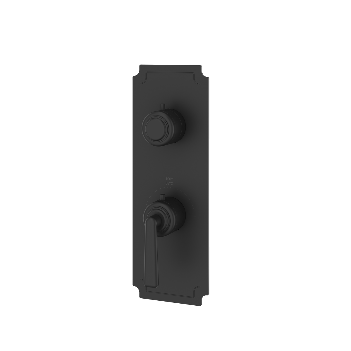 Aquabrass Forum Round Trim Set with Diverter for Thermostatic Valve 3-Way Non-shared C9342 in black