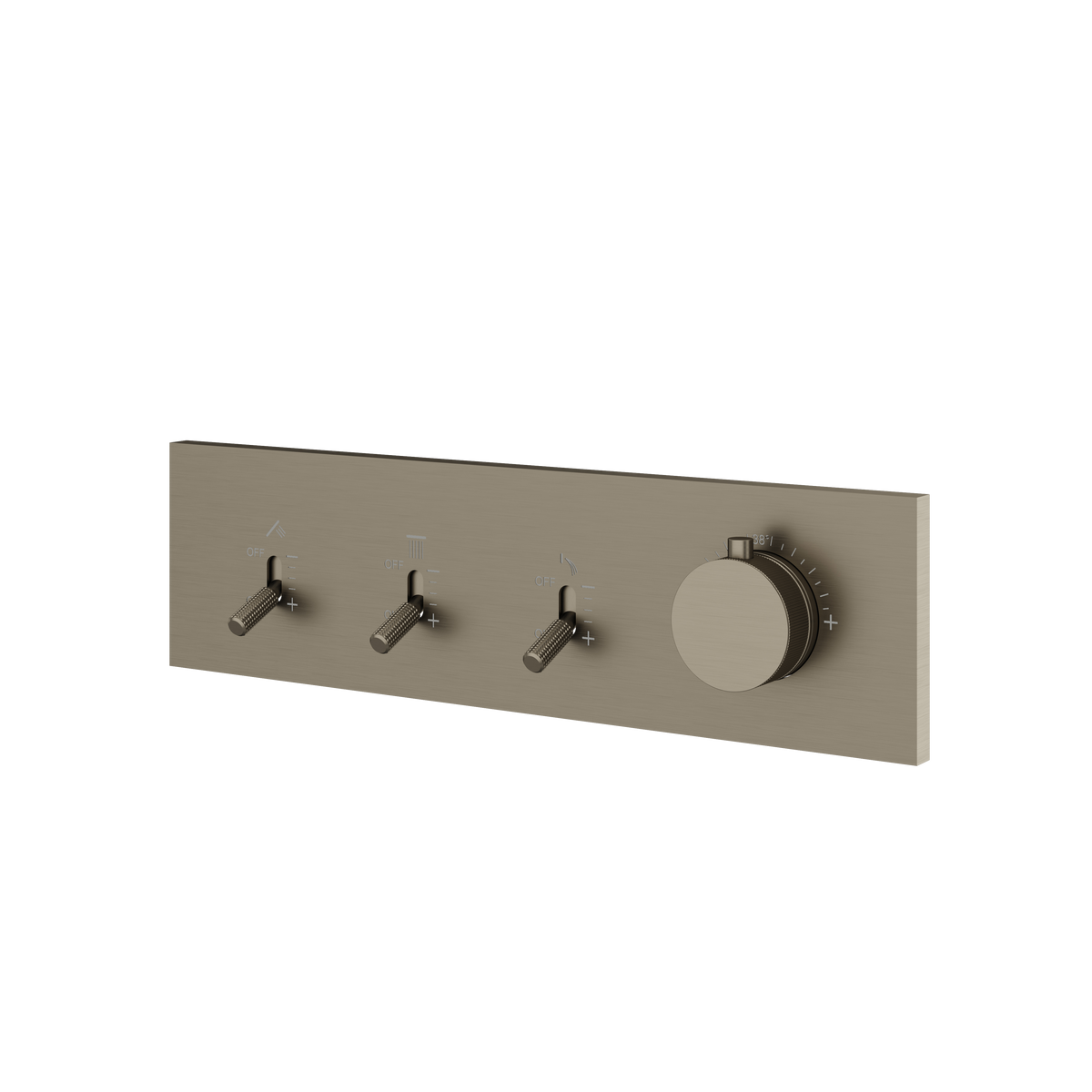 Aquabrass Dimmer 3-Way Shower Trim DI3W in brushed black chrome