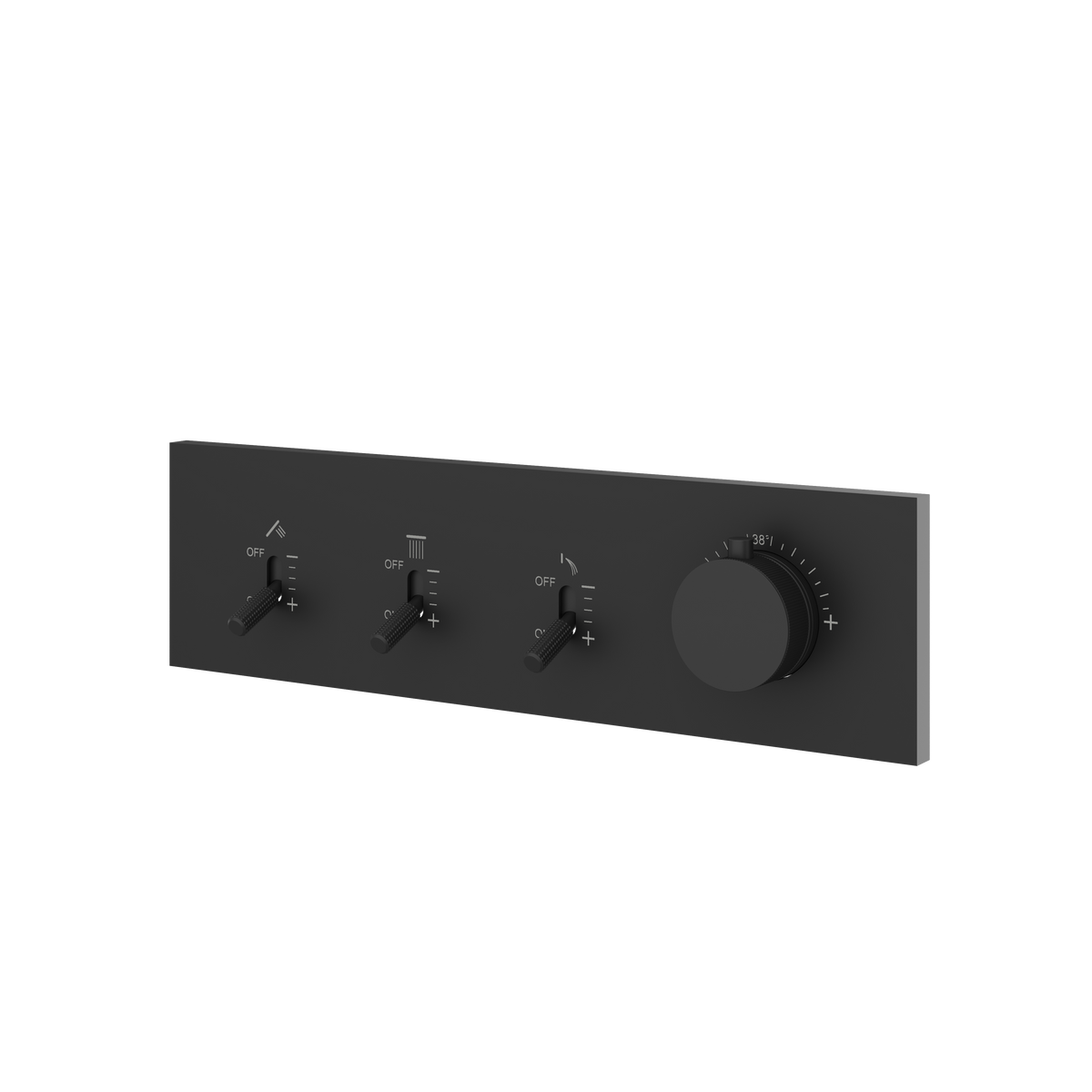 Aquabrass Dimmer 3-Way Shower Trim DI3W in black
