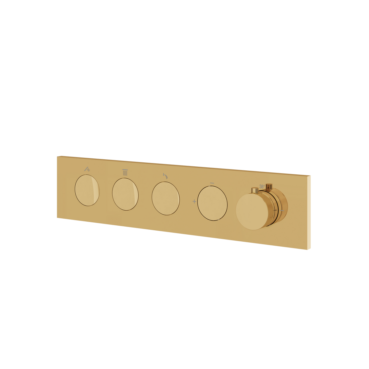 Aquabrass Flush 3-Way Shower Trim FL3W in polished gold