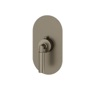 Aquabrass Aria Round Trim Set for Thermostatic Valve R3048 in brushed black chrome