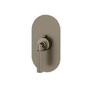 Aquabrass Montebello Round Trim Set for Shut-Off Thermostatic Valve R3049 in brushed black chrome
