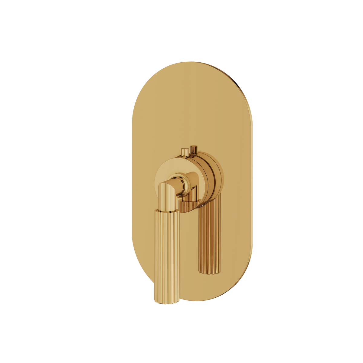 Aquabrass Montebello Round Trim Set for Shut-Off Thermostatic Valve R3049 in polished gold