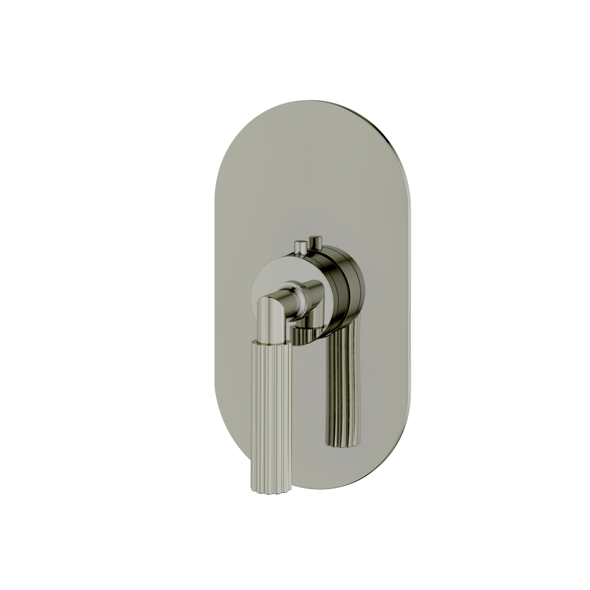 Aquabrass Montebello Round Trim Set for Shut-Off Thermostatic Valve R3049 in polished nickel