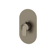 Aquabrass c67 Round Trim Set for Thermostatic Valve R3067 in brushed black chrome