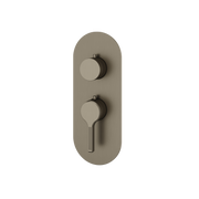 Aquabrass Ariston Round Trim Set for 1 Shut-Off Thermostatic Valve R3147 in brushed black chrome