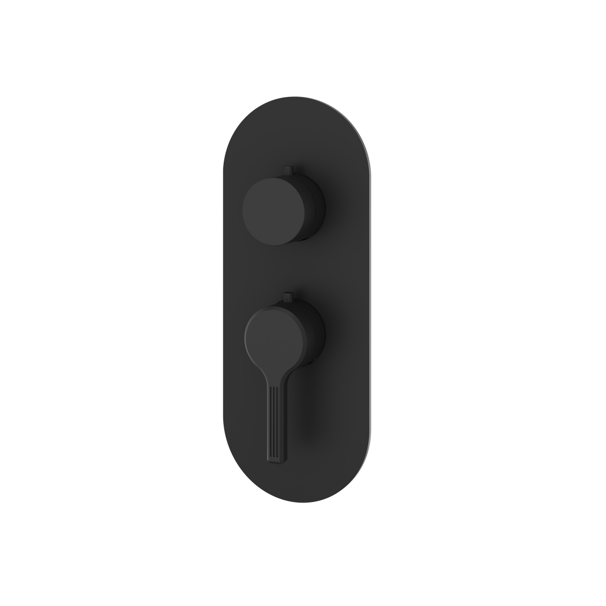 Aquabrass Ariston Round Trim Set for 1 Shut-Off Thermostatic Valve R3147 in black