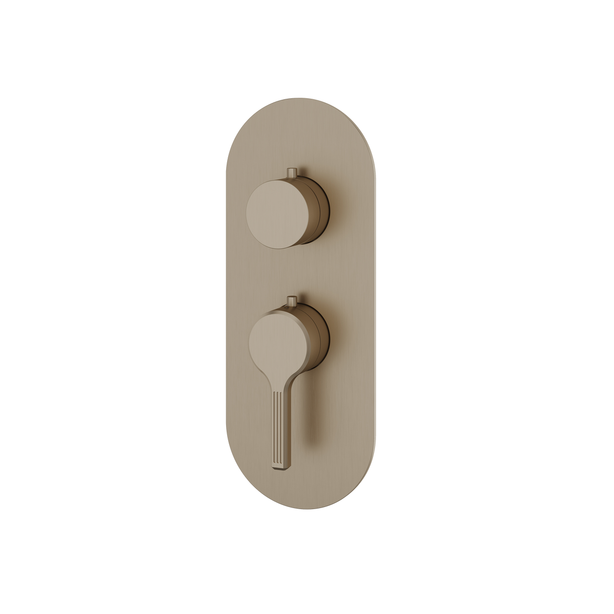 Aquabrass Ariston Round Trim Set for 1 Shut-Off Thermostatic Valve R3147 in brushed nickel