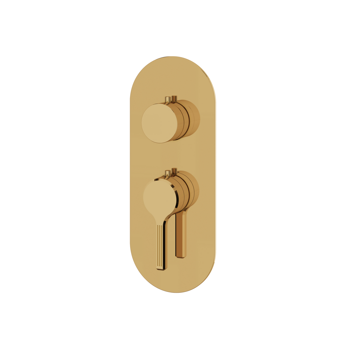 Aquabrass Ariston Round Trim Set for 1 Shut-Off Thermostatic Valve R3147 in polished gold