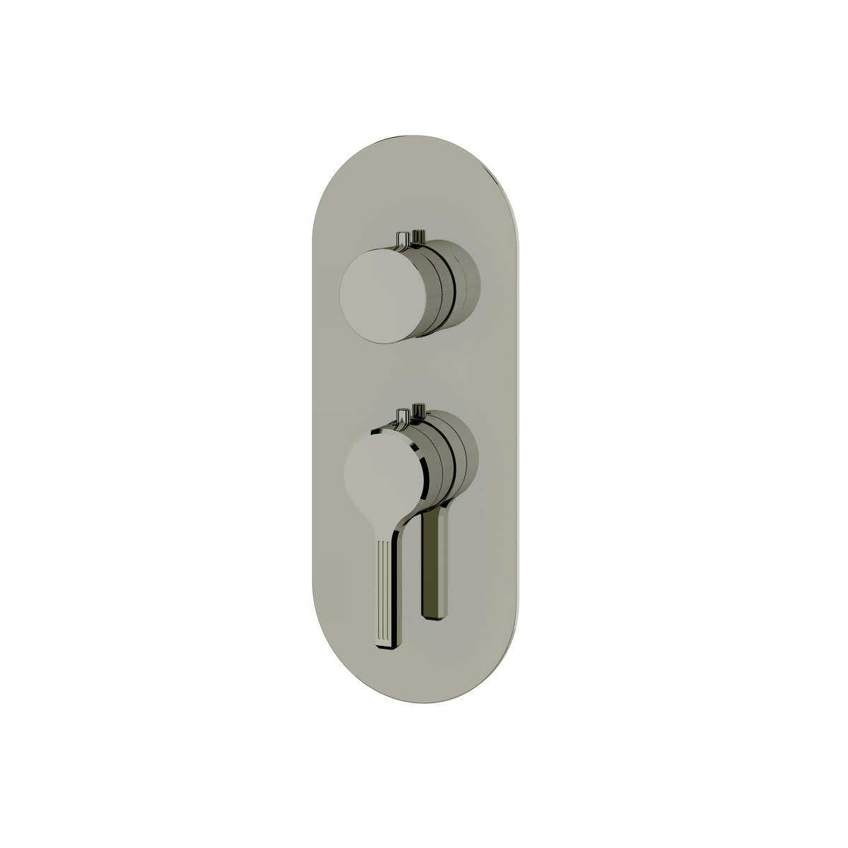 Aquabrass Ariston Round Trim Set for 1 Shut-Off Thermostatic Valve R3147 in polished nickel