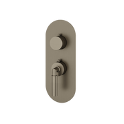 Aquabrass Aria Round Trim Set for 1 Shut-Off Thermostatic Valve R3148 in brushed black chrome