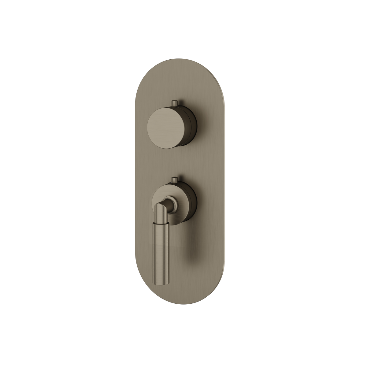Aquabrass Aria Round Trim Set for 1 Shut-Off Thermostatic Valve R3148 in brushed black chrome