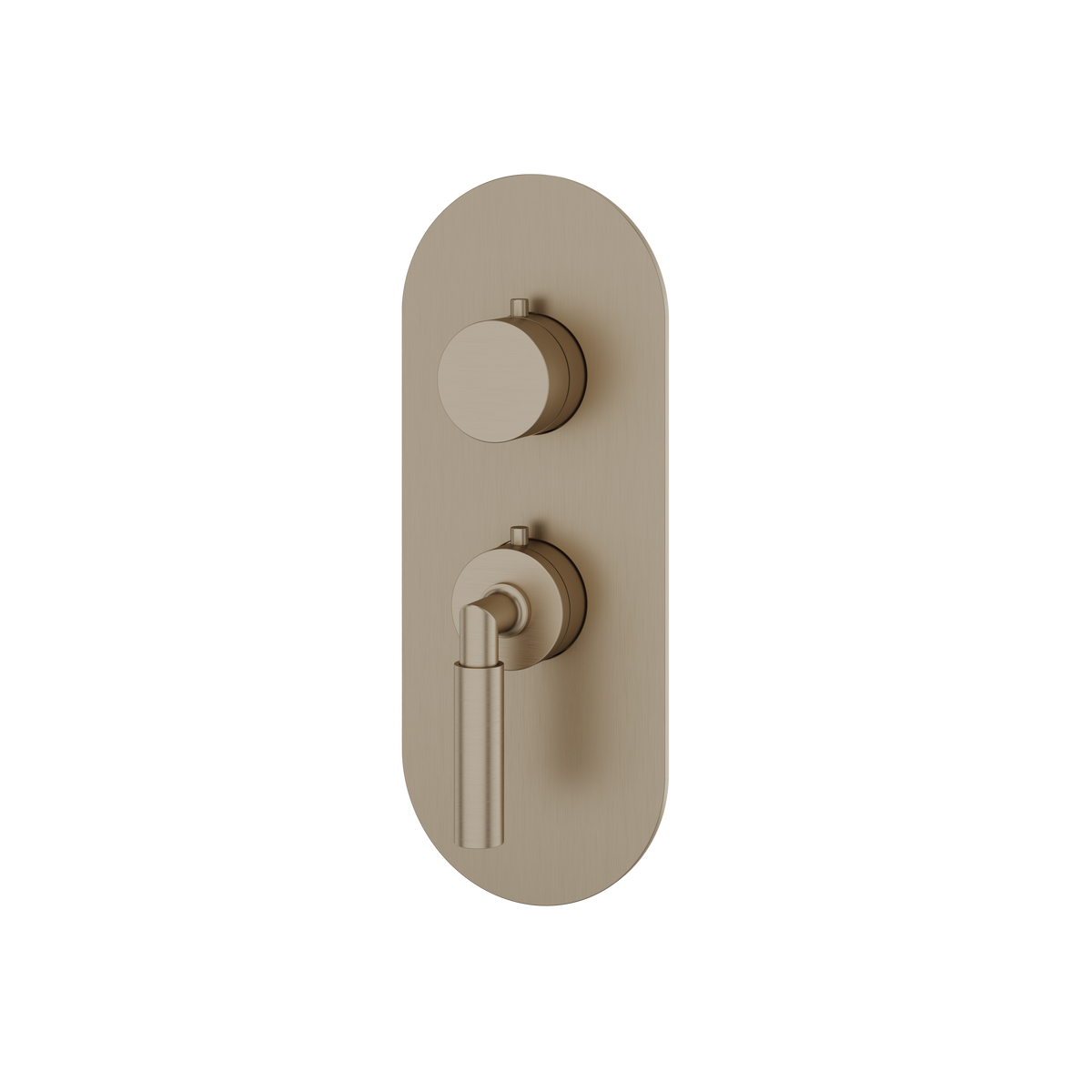 Aquabrass Aria Round Trim Set for 1 Shut-Off Thermostatic Valve R3148 in brushed nickel