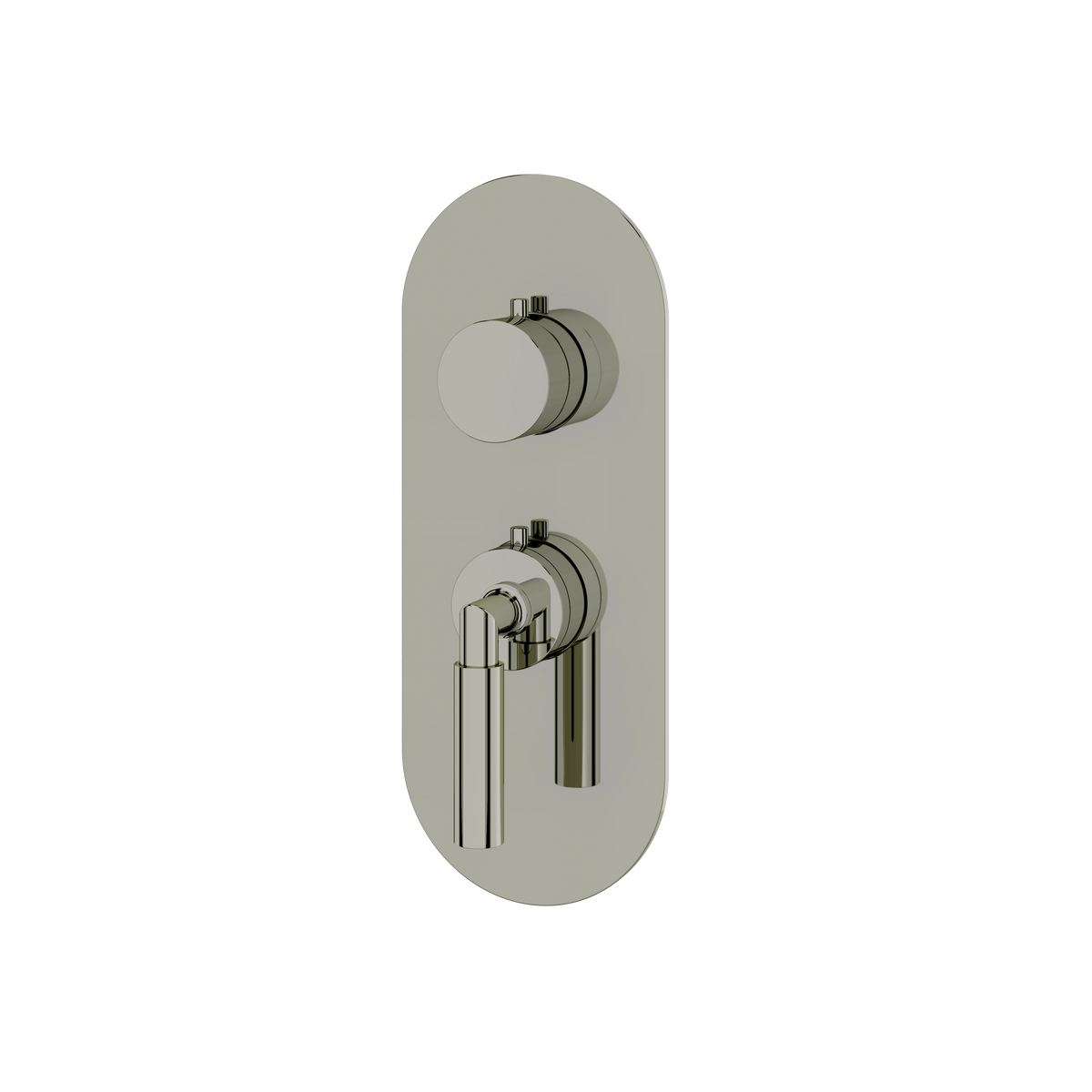 Aquabrass Aria Round Trim Set for 1 Shut-Off Thermostatic Valve R3148 in polished nickel