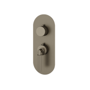 Aquabrass Montebello Round Trim Set for 1 Shut-Off Thermostatic Valve R3149 in brushed black chrome