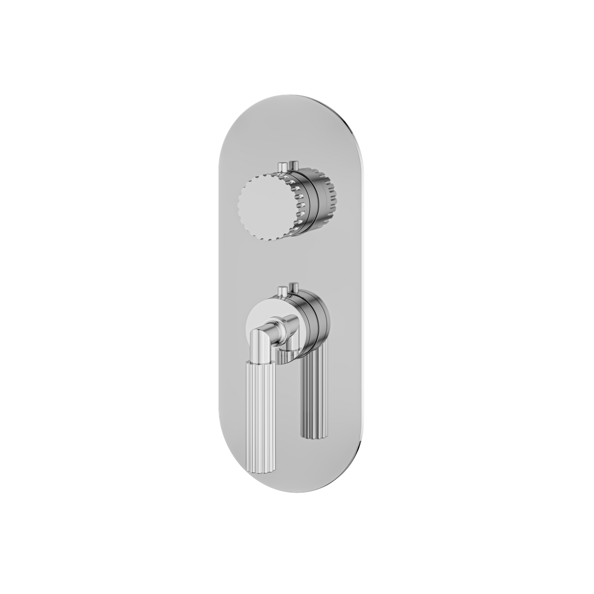 Aquabrass Montebello Round Trim Set for 1 Shut-Off Thermostatic Valve R3149 in polished chrome