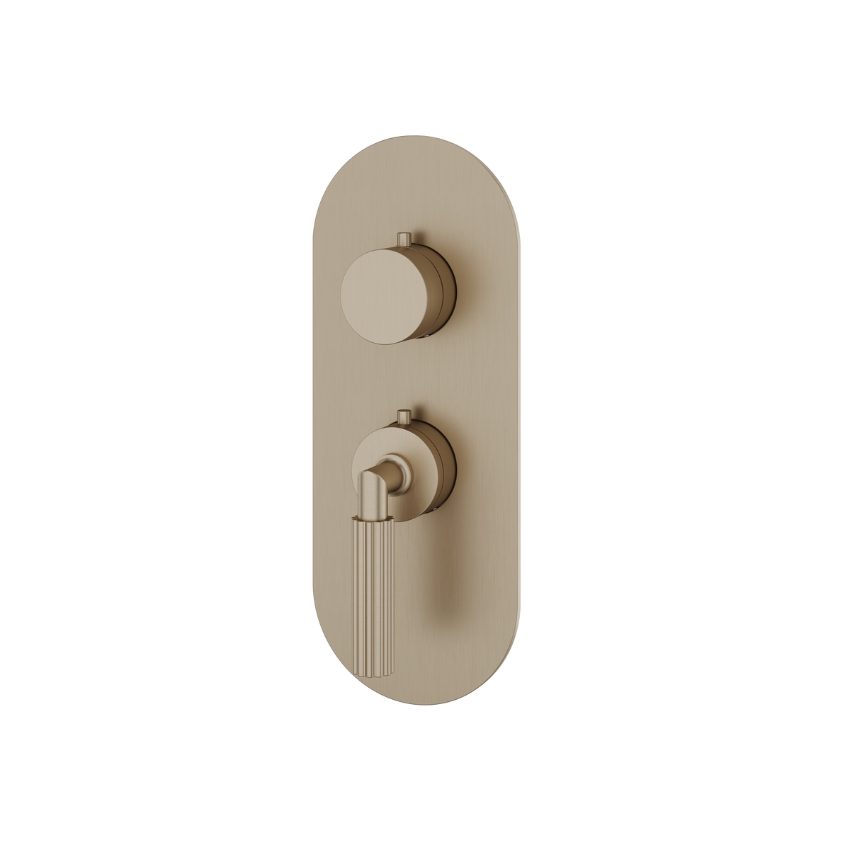 Aquabrass Montecarlo Round Trim Set for 1 Shut-Off Thermostatic Valve R3150 in brushed nickel