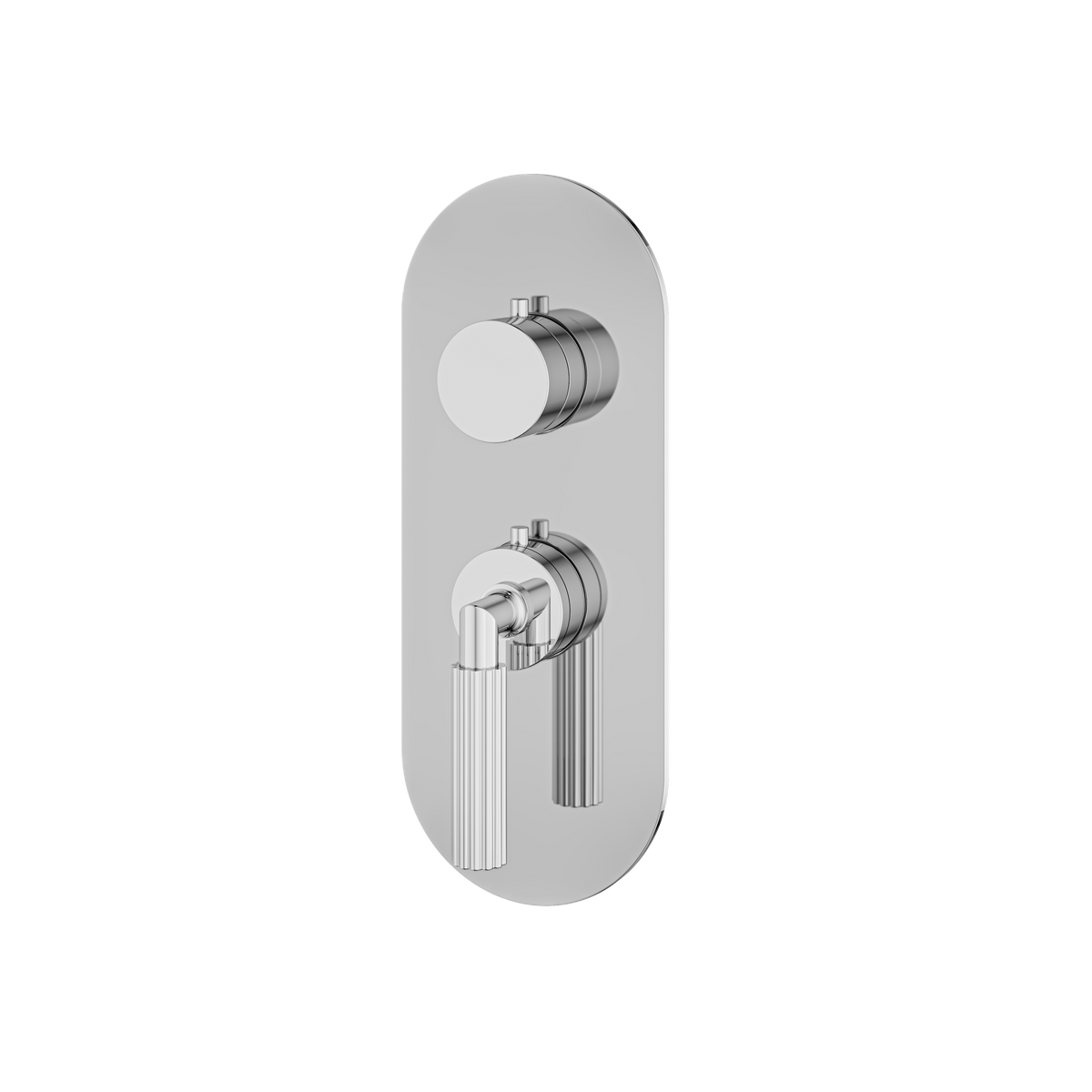 Aquabrass Montecarlo Round Trim Set for 1 Shut-Off Thermostatic Valve R3150 in polished chrome