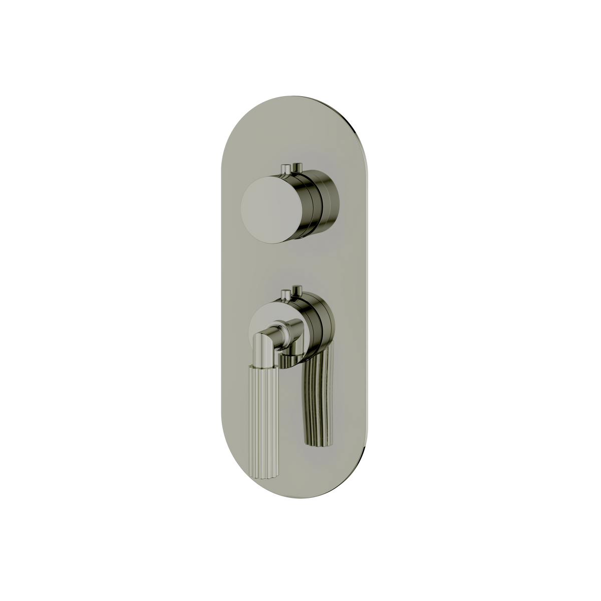 Aquabrass Montecarlo Round Trim Set for 1 Shut-Off Thermostatic Valve R3150 in polished nickel