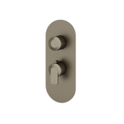 Aquabrass c67 Round Trim Set for 1 Shut-Off Thermostatic Valve R3167 in brushed black chrome