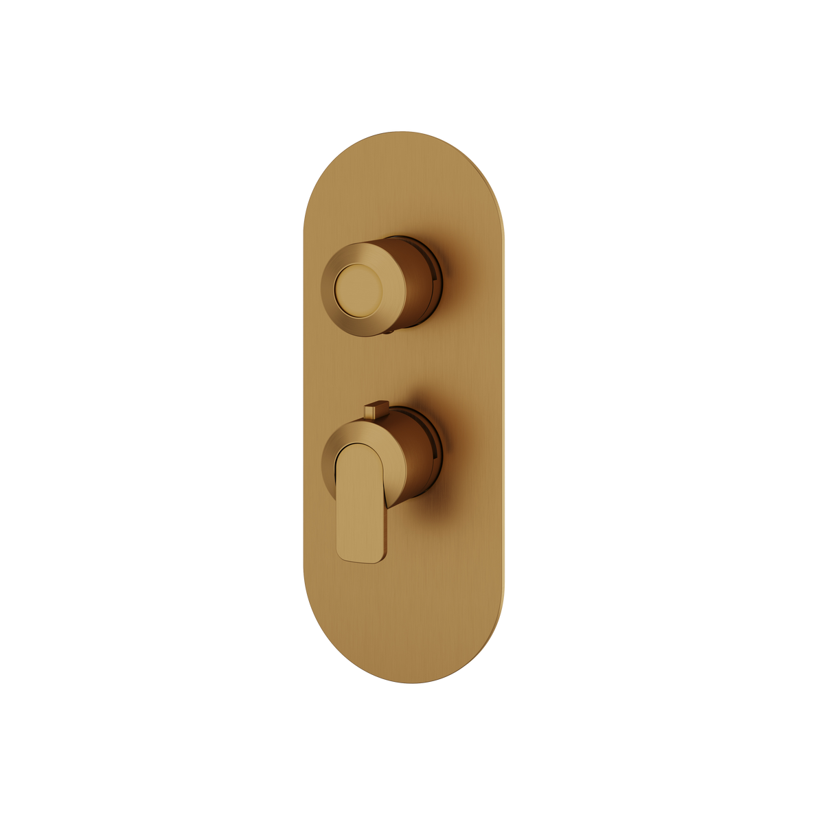 Aquabrass c67 Round Trim Set for 1 Shut-Off Thermostatic Valve R3167 in brushed gold
