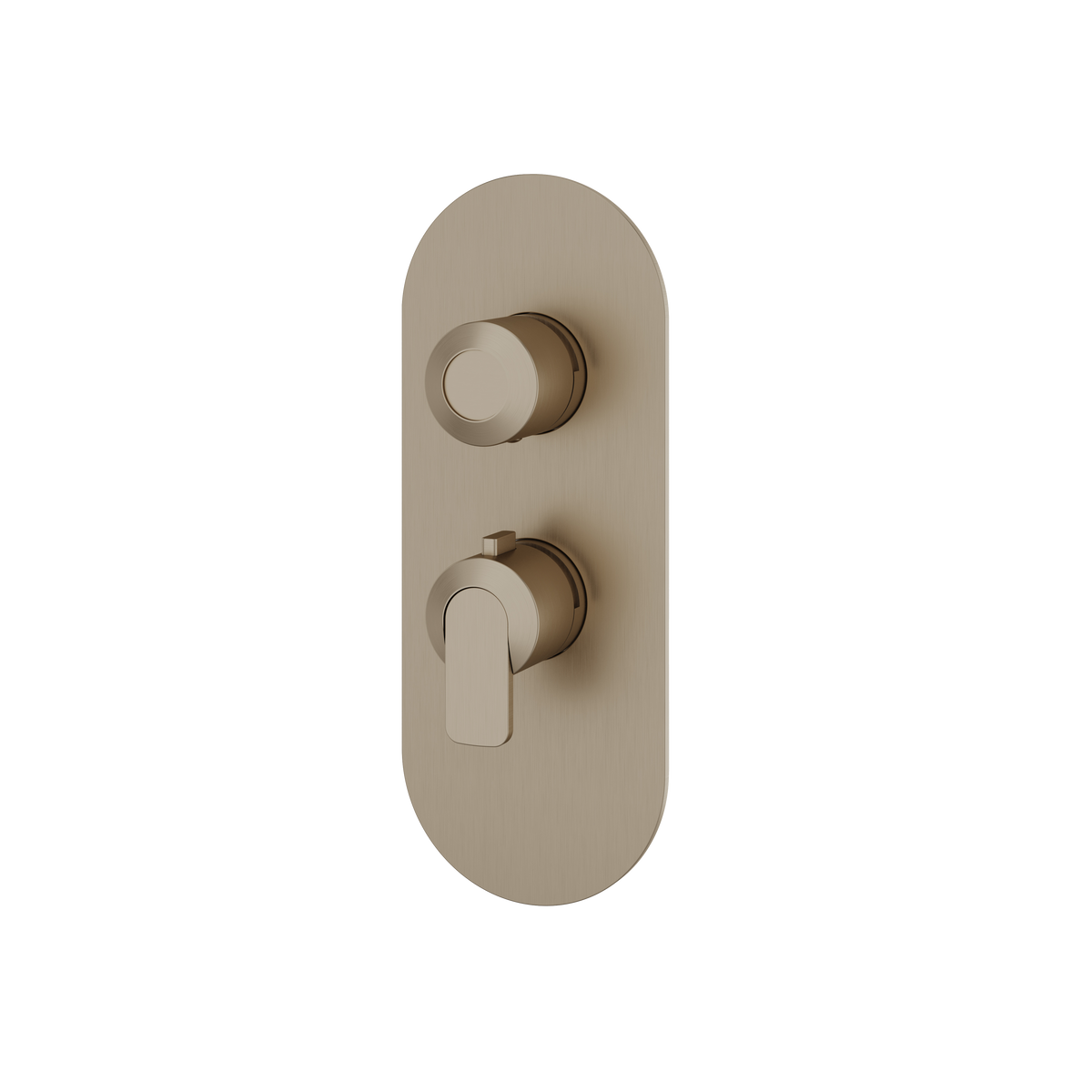 Aquabrass c67 Round Trim Set for 1 Shut-Off Thermostatic Valve R3167 in brushed nickel