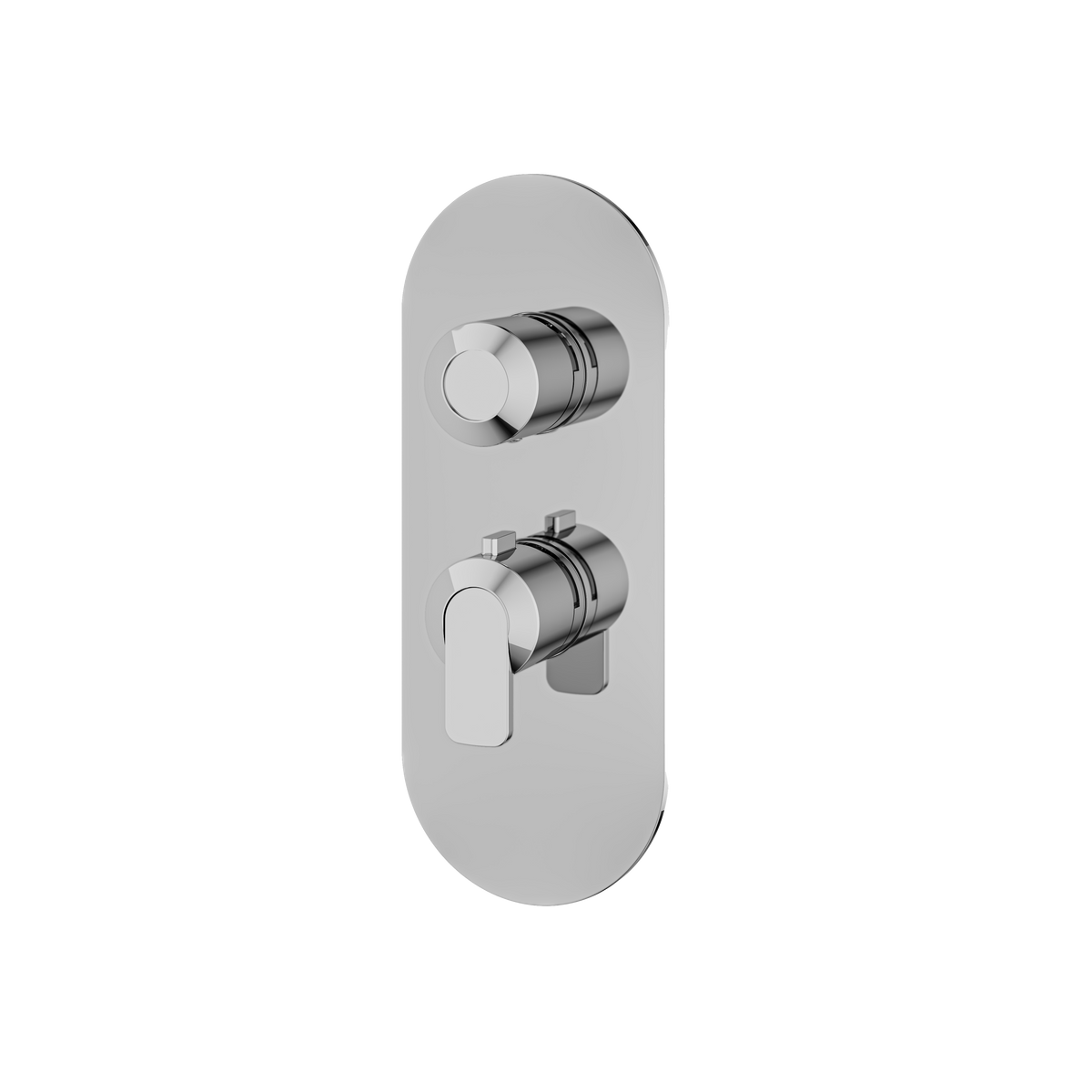 Aquabrass c67 Round Trim Set for 1 Shut-Off Thermostatic Valve R3167 in polished chrome