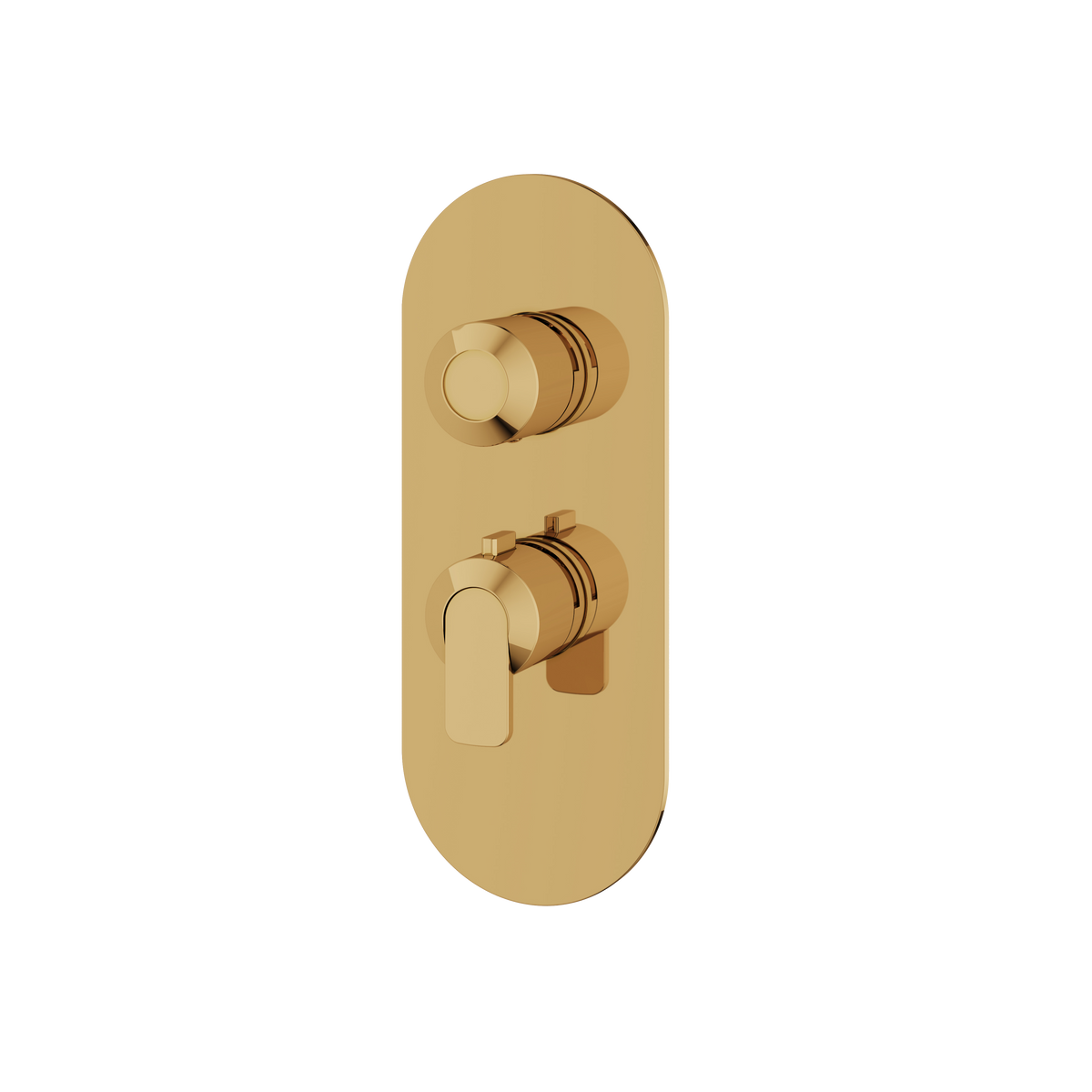 Aquabrass c67 Round Trim Set for 1 Shut-Off Thermostatic Valve R3167 in polished gold