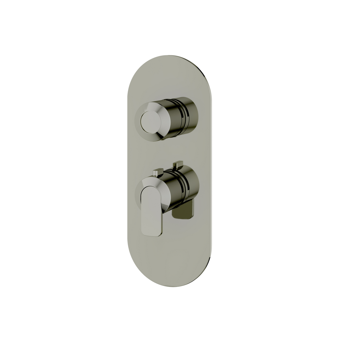 Aquabrass c67 Round Trim Set for 1 Shut-Off Thermostatic Valve R3167 in polished nickel