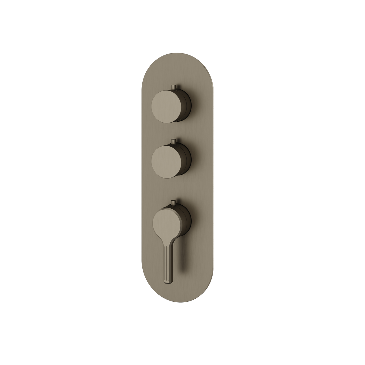 Aquabrass Ariston Round Trim Set for 2 Shut-Off Thermostatic Valve R3247 in brushed black chrome
