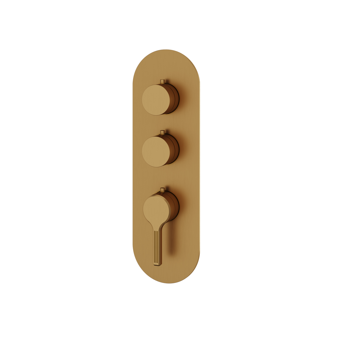 Aquabrass Ariston Round Trim Set for 2 Shut-Off Thermostatic Valve R3247 in brushed gold