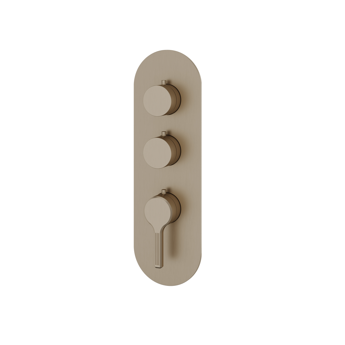Aquabrass Ariston Round Trim Set for 2 Shut-Off Thermostatic Valve R3247 in brushed nickel
