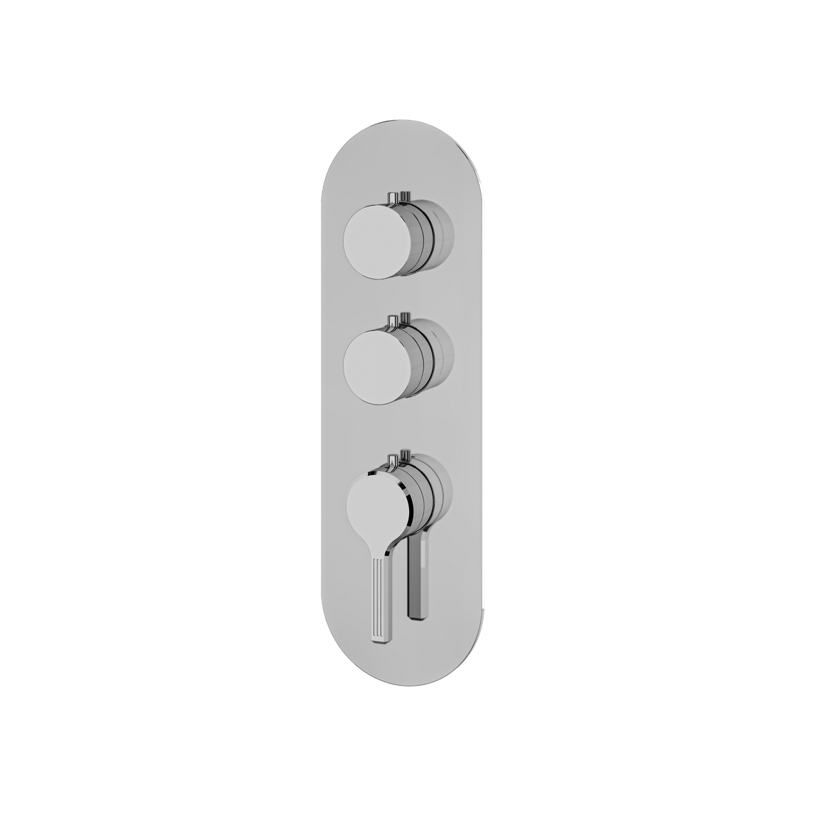 Aquabrass Ariston Round Trim Set for 2 Shut-Off Thermostatic Valve R3247 in polished chrome