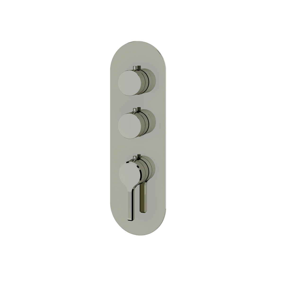 Aquabrass Ariston Round Trim Set for 2 Shut-Off Thermostatic Valve R3247 in polished nickel
