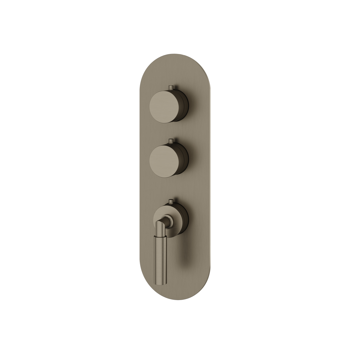 Aquabrass Aria Round Trim Set for 2 Shut-Off Thermostatic Valve R3248 in brushed black chrome