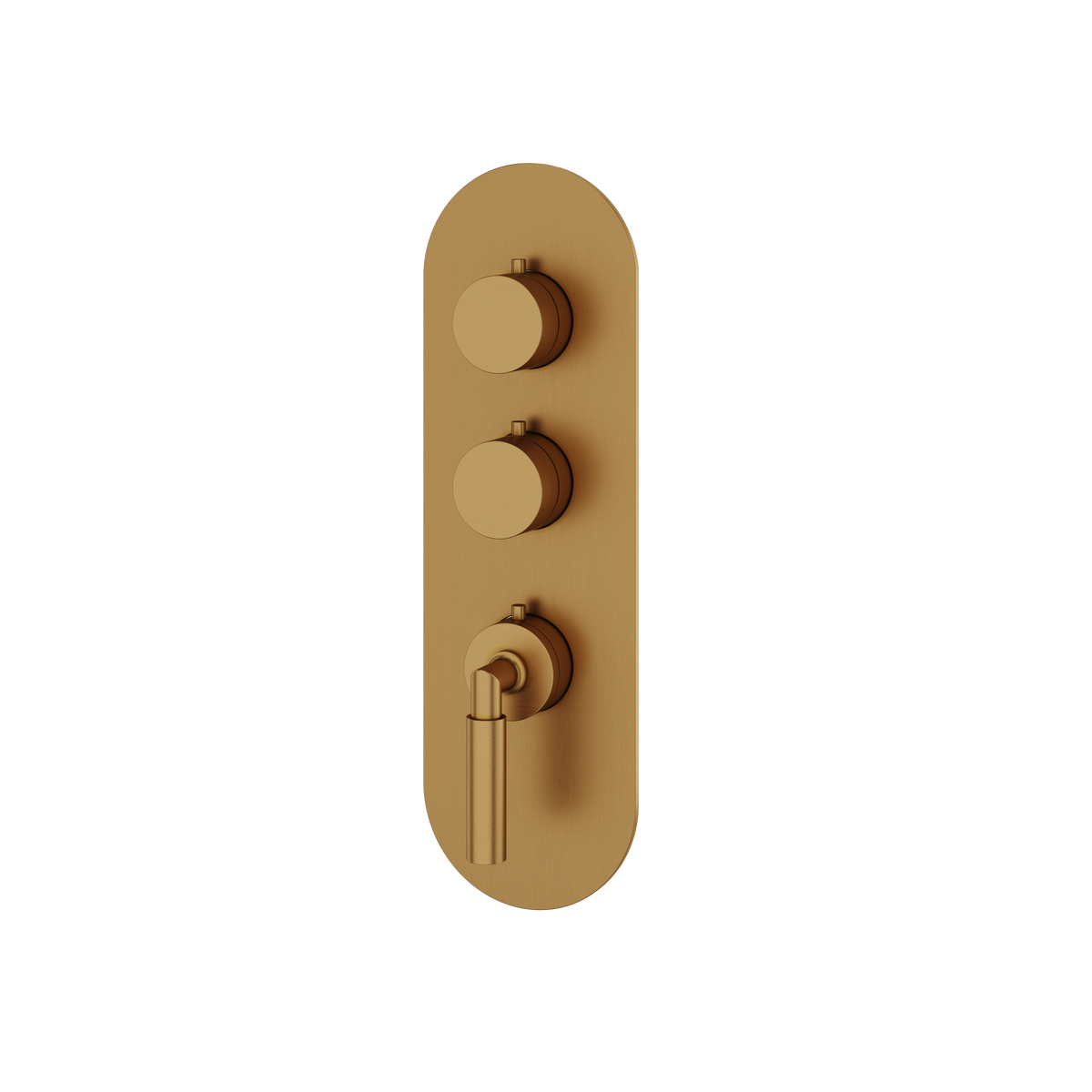 Aquabrass Aria Round Trim Set for 2 Shut-Off Thermostatic Valve R3248 in brushed gold