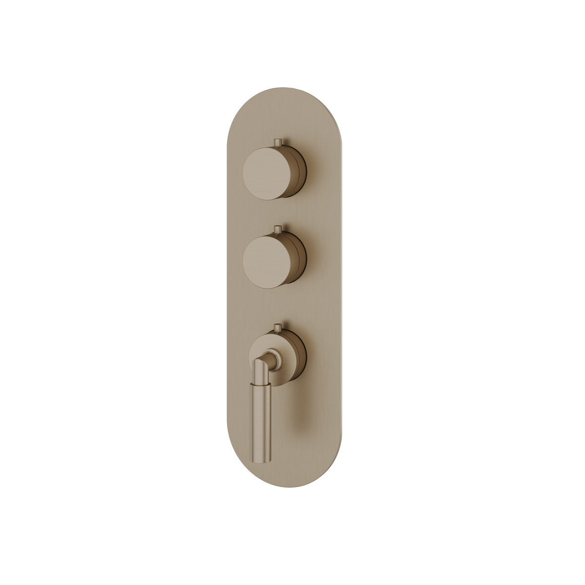 Aquabrass Aria Round Trim Set for 2 Shut-Off Thermostatic Valve R3248 in brushed nickel