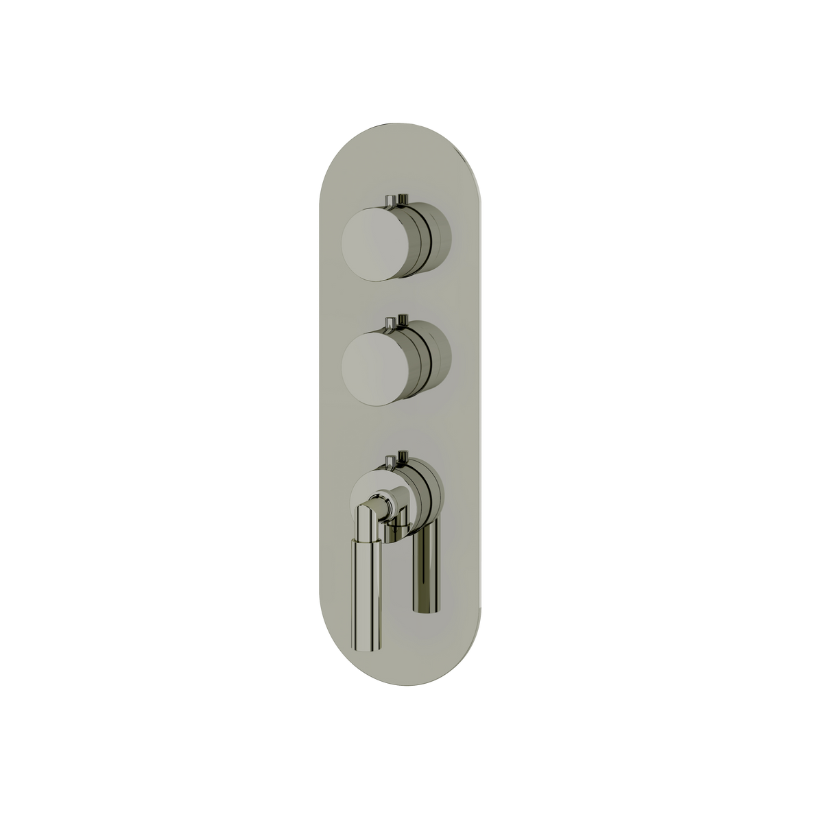Aquabrass Aria Round Trim Set for 2 Shut-Off Thermostatic Valve R3248 in polished nickel