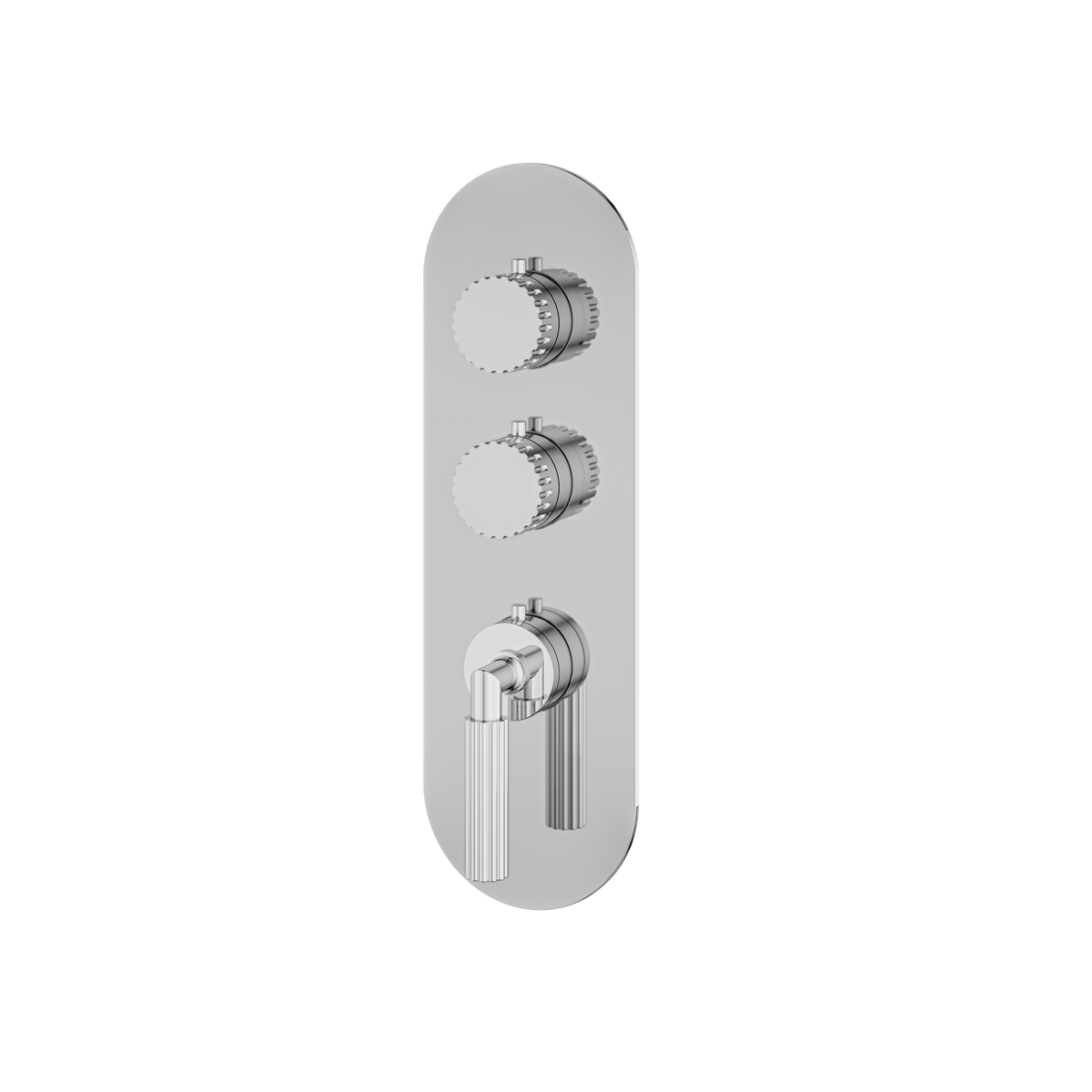 Aquabrass Montebello Round Trim Set for 2 Shut-Off Thermostatic Valve R3249 in polished chrome