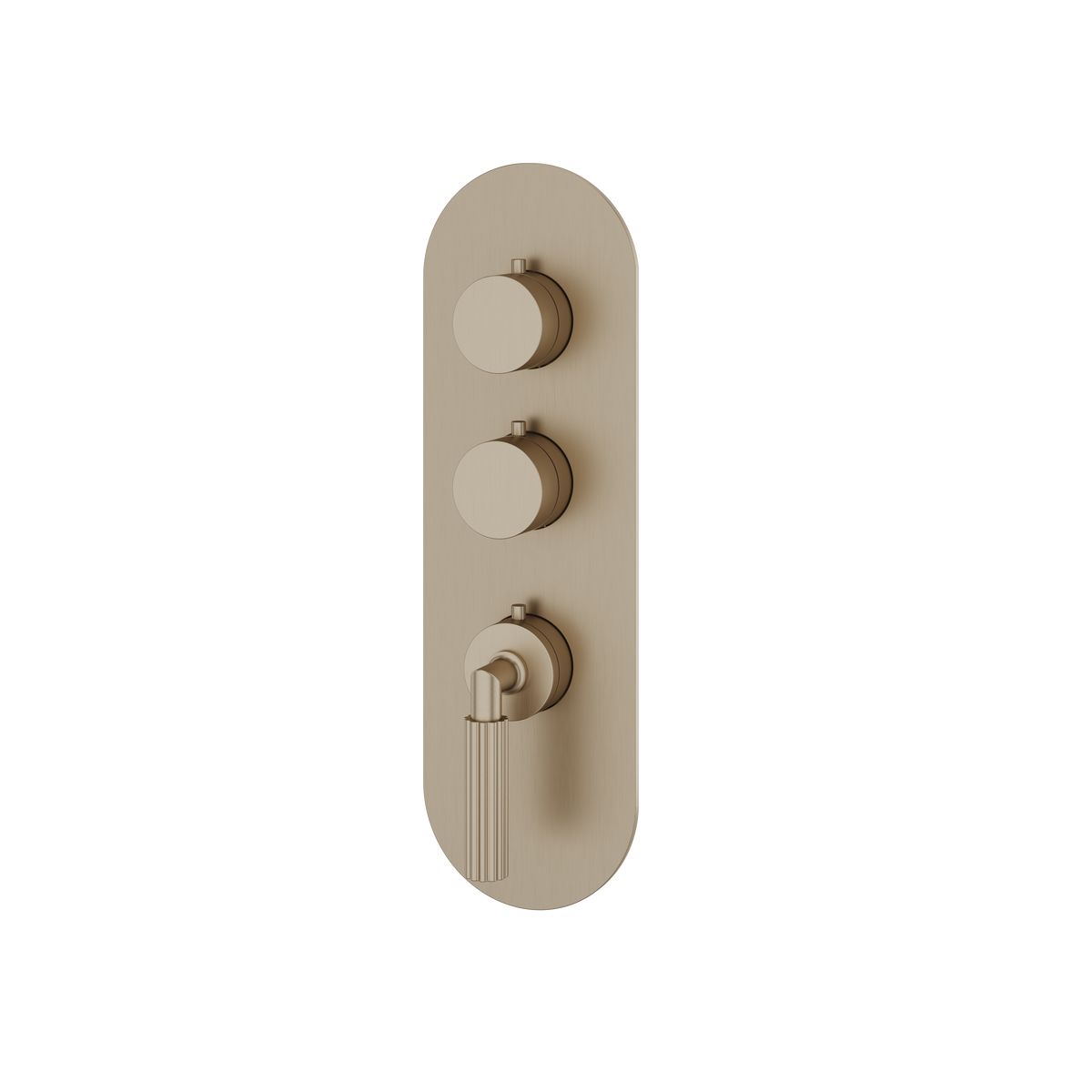 Aquabrass Montecarlo Round Trim Set for 2 Shut-Off Thermostatic Valve R3250 in brushed nickel