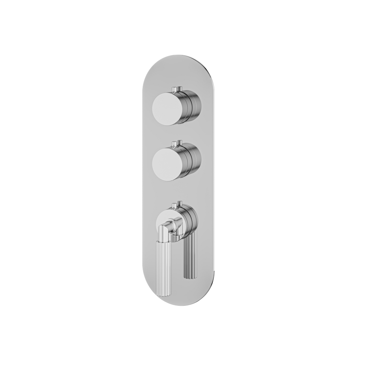 Aquabrass Montecarlo Round Trim Set for 2 Shut-Off Thermostatic Valve R3250 in polished chrome