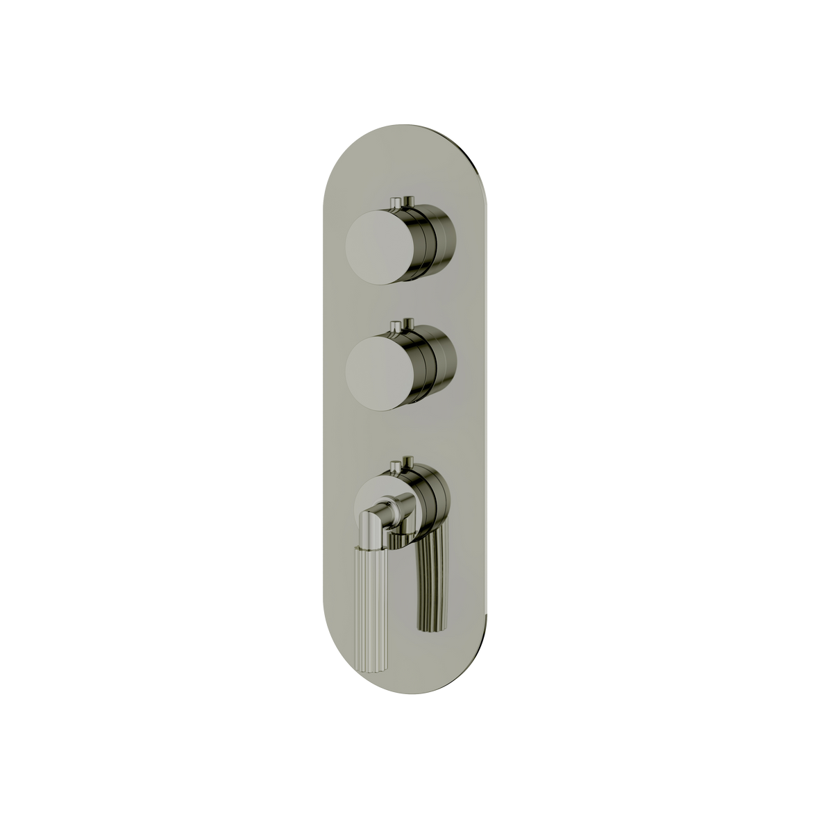 Aquabrass Montecarlo Round Trim Set for 2 Shut-Off Thermostatic Valve R3250 in polished nickel