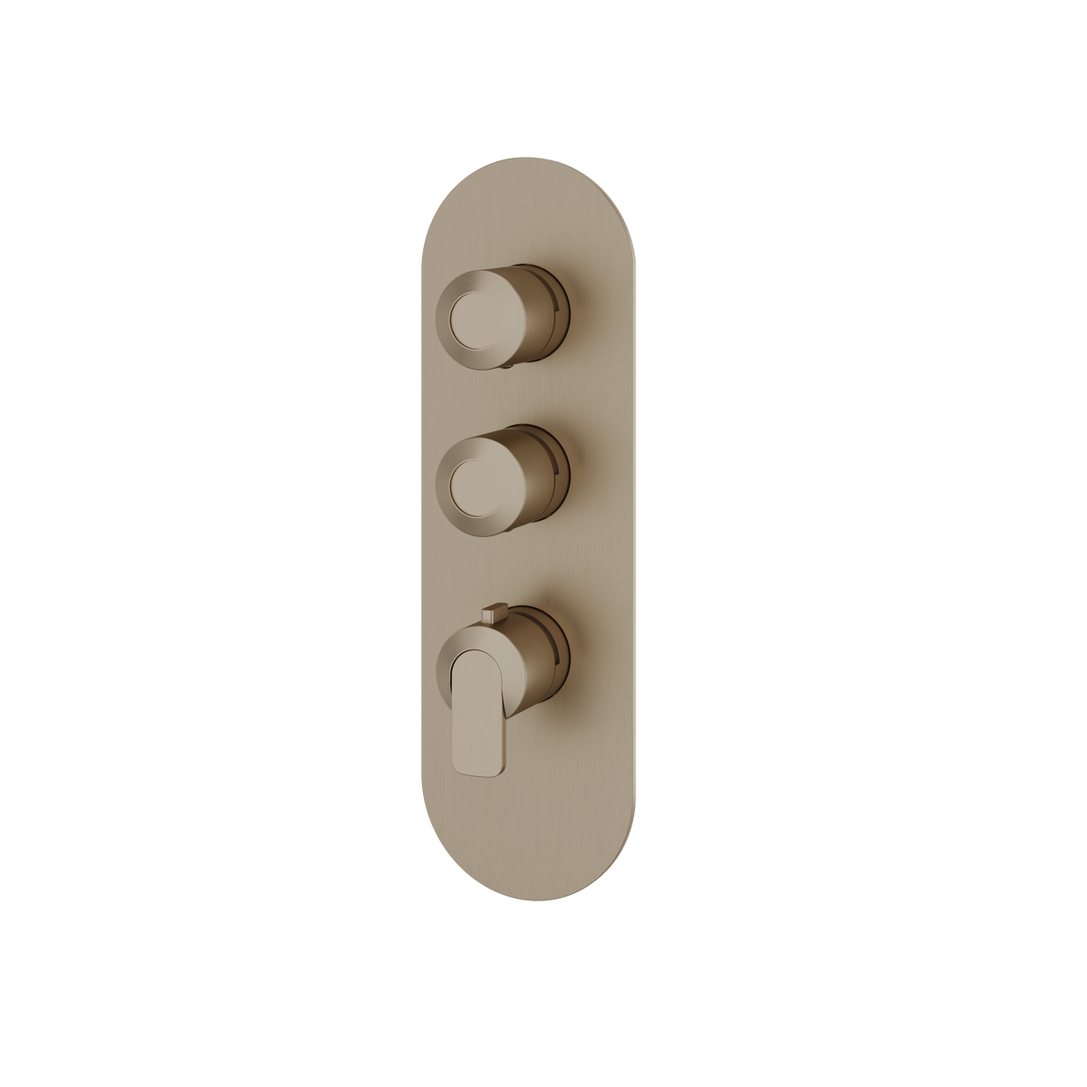 Aquabrass c67 Round Trim Set for 2 Shut-Off Thermostatic Valve R3267 in brushed nickel