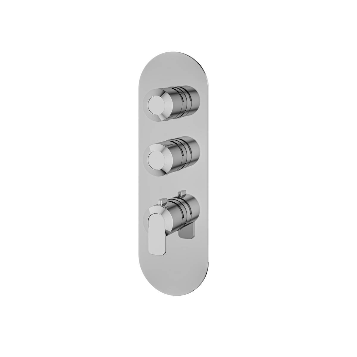Aquabrass c67 Round Trim Set for 2 Shut-Off Thermostatic Valve R3267 in polished chrome