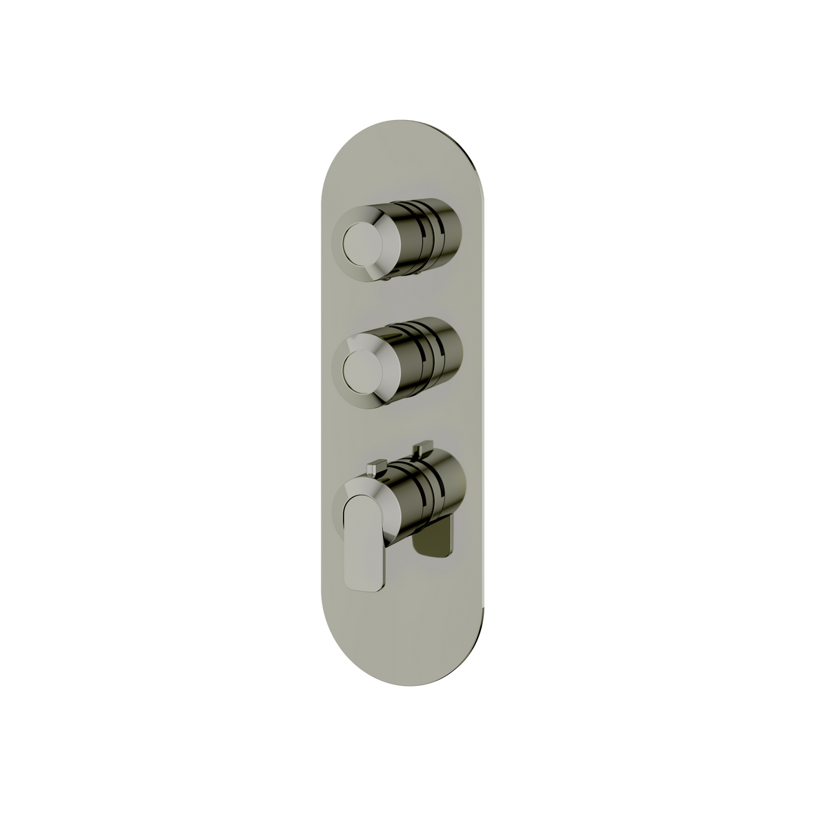 Aquabrass c67 Round Trim Set for 2 Shut-Off Thermostatic Valve R3267 in polished nickel
