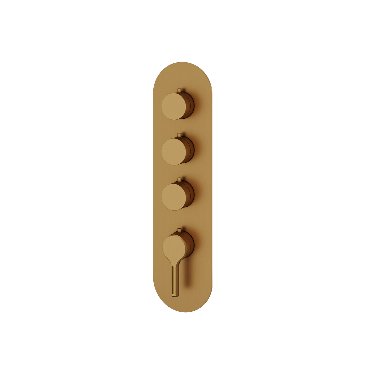 Aquabrass Ariston Round Trim Set for 3 Shut-Off Thermostatic Valve R3347 in brushed gold