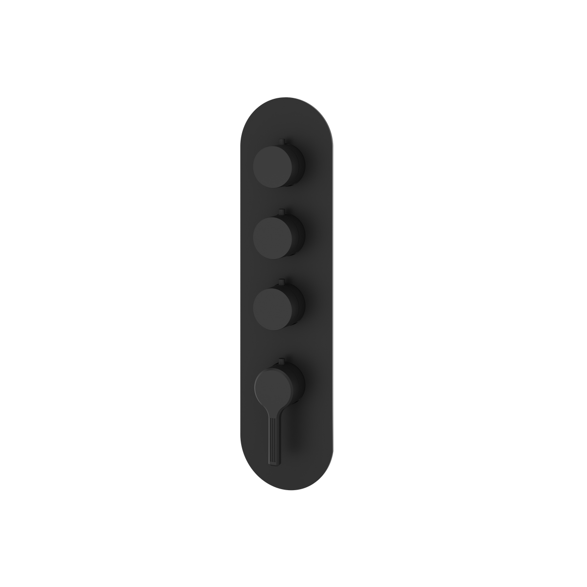 Aquabrass Ariston Round Trim Set for 3 Shut-Off Thermostatic Valve R3347 in black